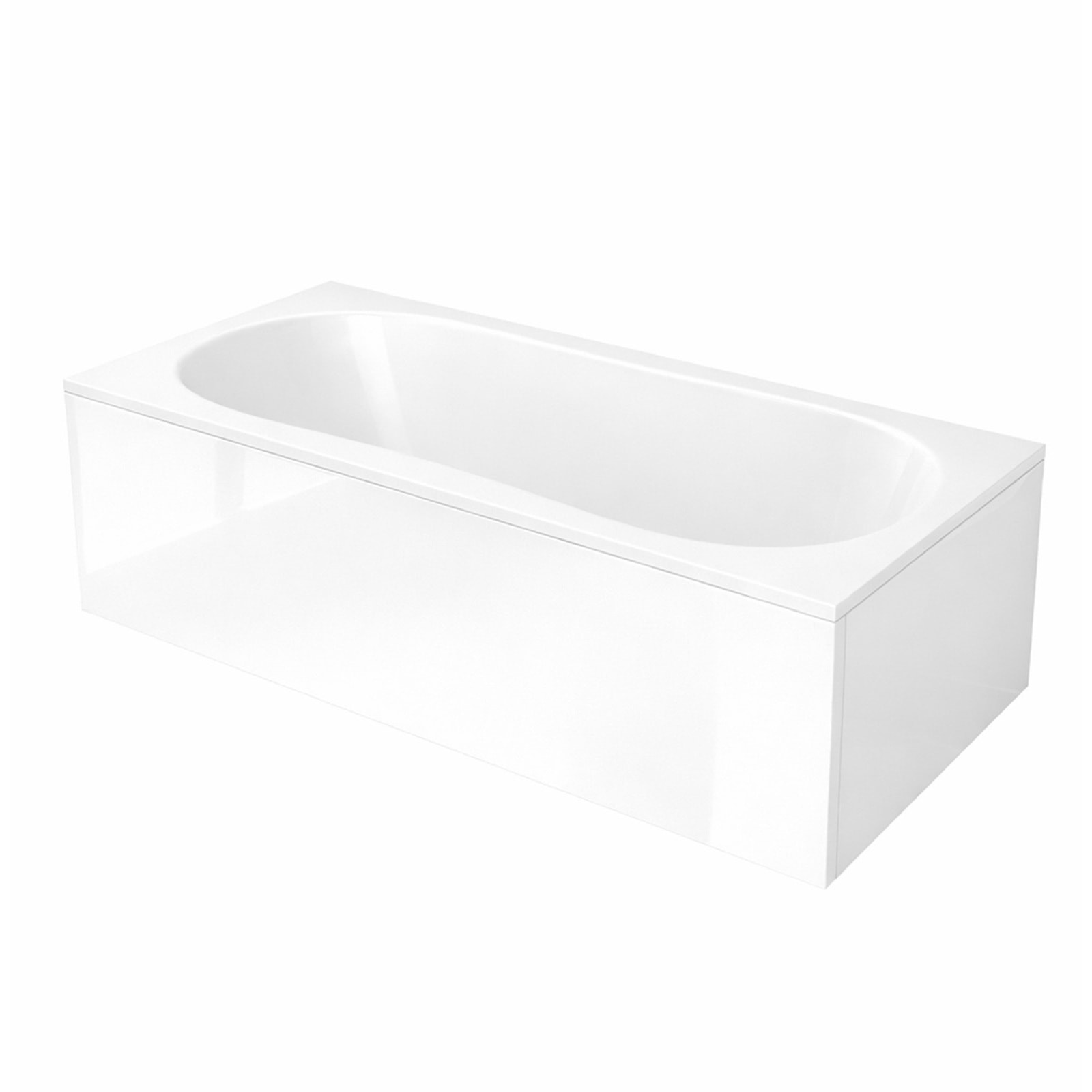 Tablier de Baignoire Blanc Brillant 80x50x2.5 cm - Acrylique et ABS