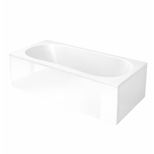 Tablier de Baignoire Blanc Brillant 80x50x2.5 cm - Acrylique et ABS