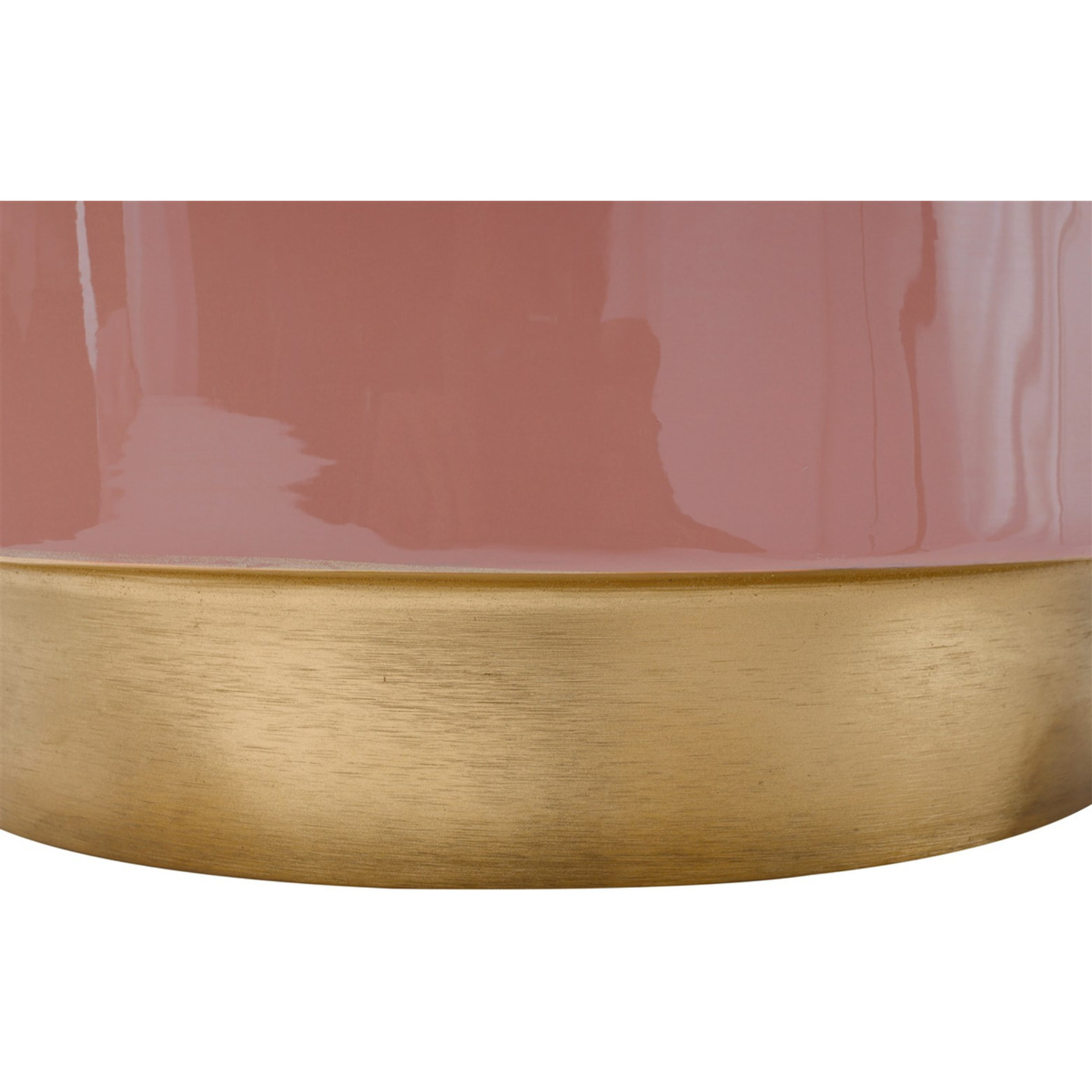 Tavolino Art Deco Rosa con Base Dorata