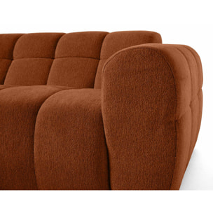 Ray - canapé d'angle gauche - 4 places - en tissu texturé - Rouille