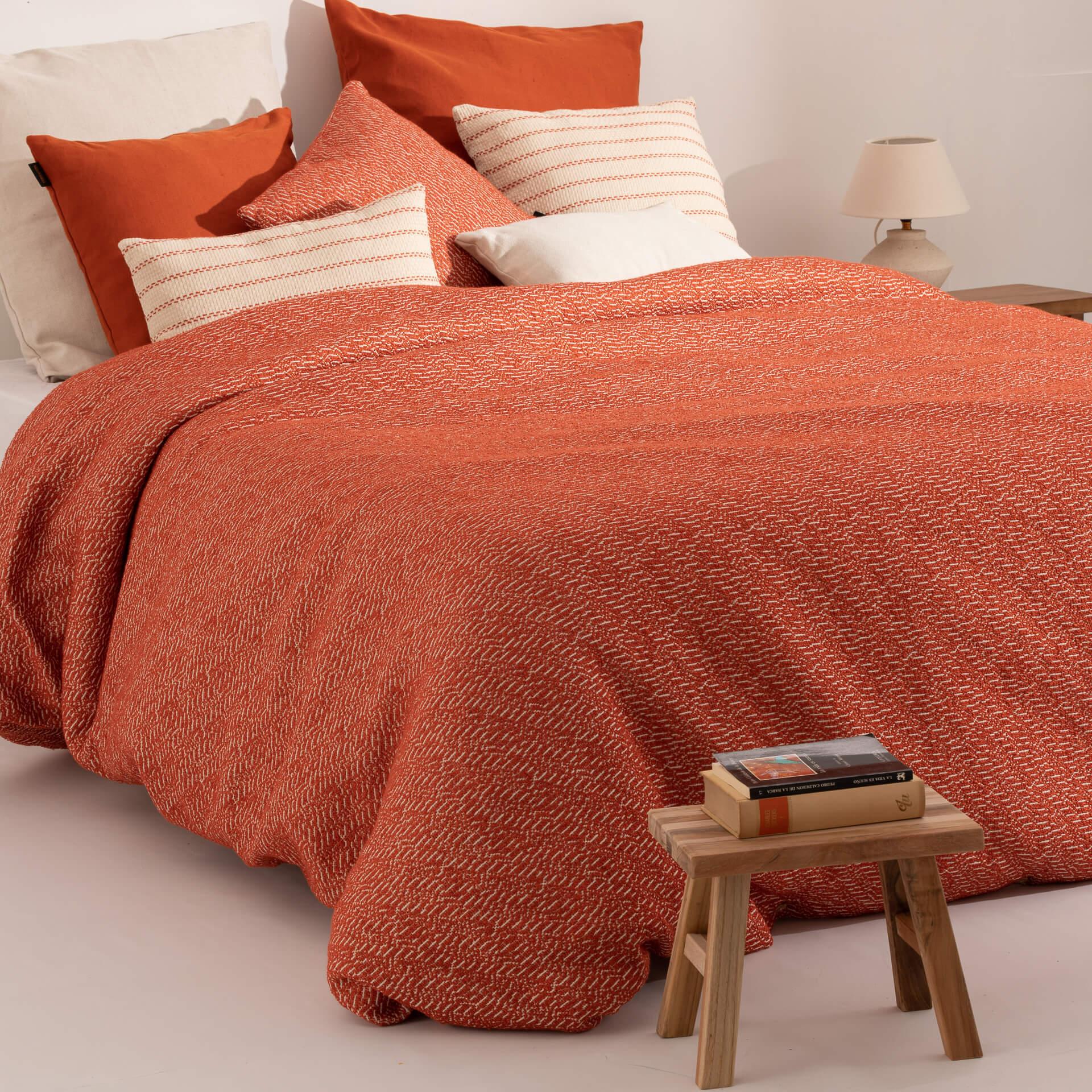 Housse de couette jacquard Benisa Orange