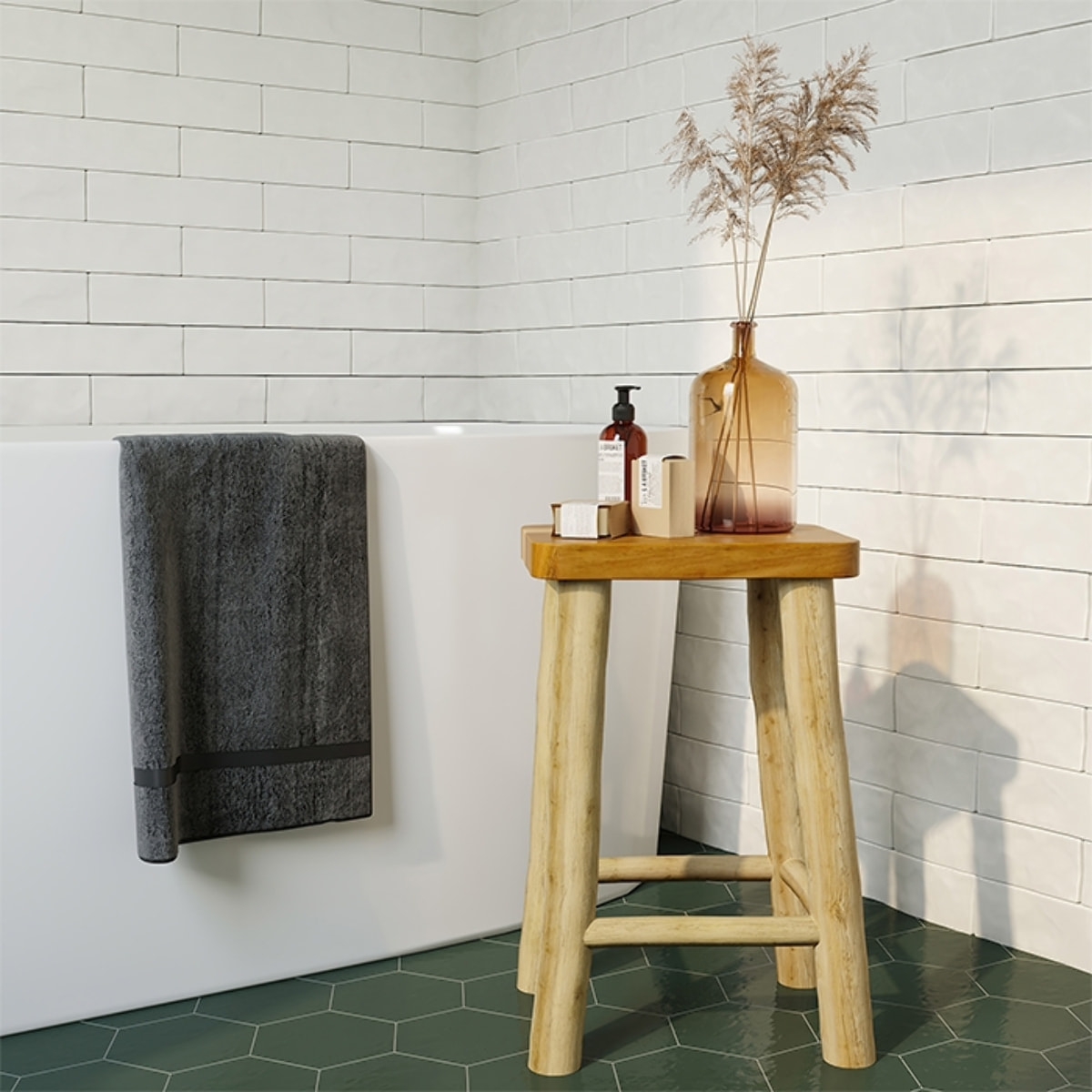Tabouret 45.5 cm en teck - Ika