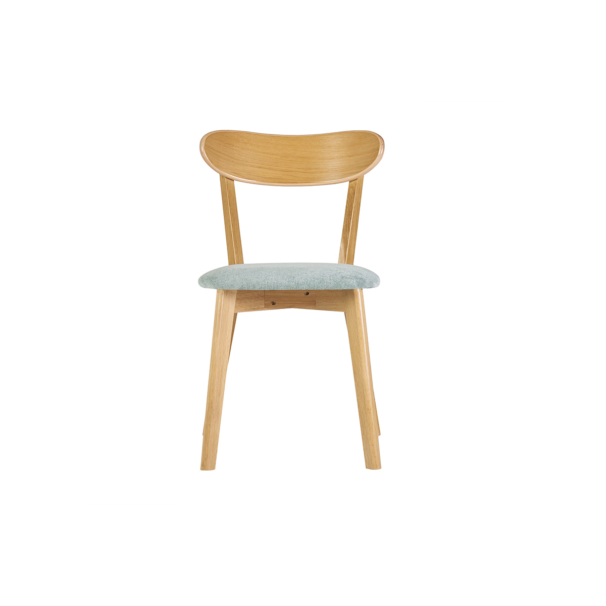 Chaises vintage en bois clair chêne et tissu effet velours vert céladon (lot de 2) DOVE
