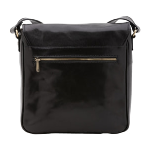 Borsa a tracolla da uomo in vera pelle - Modello False - Made in Italy - 29.0 x 28.0 x 9.0 cm