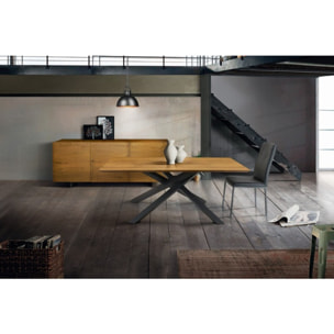 Set di 2 sedie PRATI bianche in ecopelle con struttura in metallo verniciato di colore nero