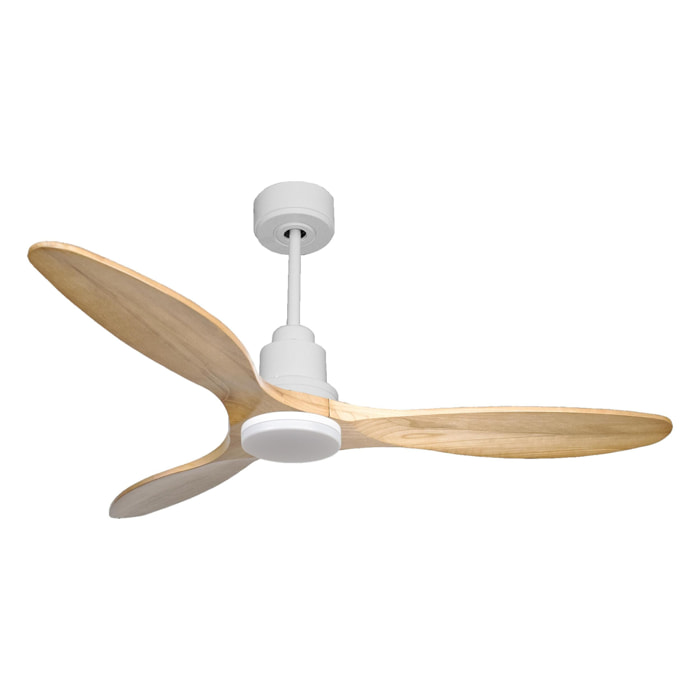 Ventilateur de plafond Réversible  Thermostat Dimmable Wifi Moteur à courant continu Toits en pente Télécommande Lumière à trois tons Hypersilence Mémoire