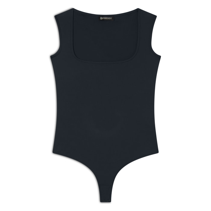 Body senza maniche con scollo quadrato
