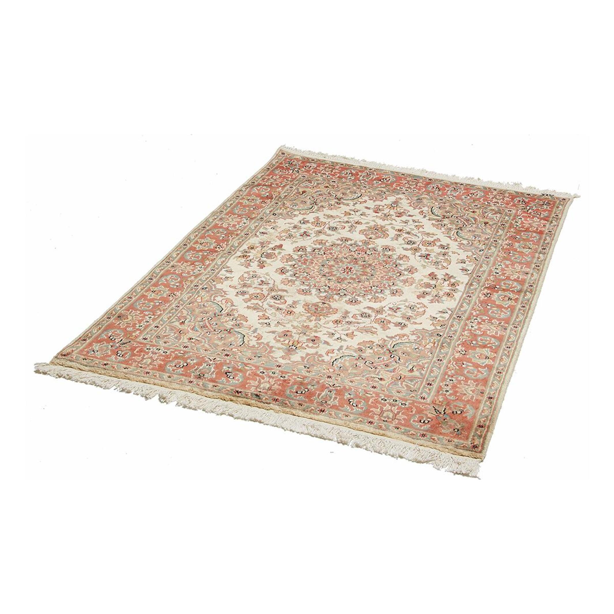 Authentique tapis d'orient, noué à la main en laine et soie