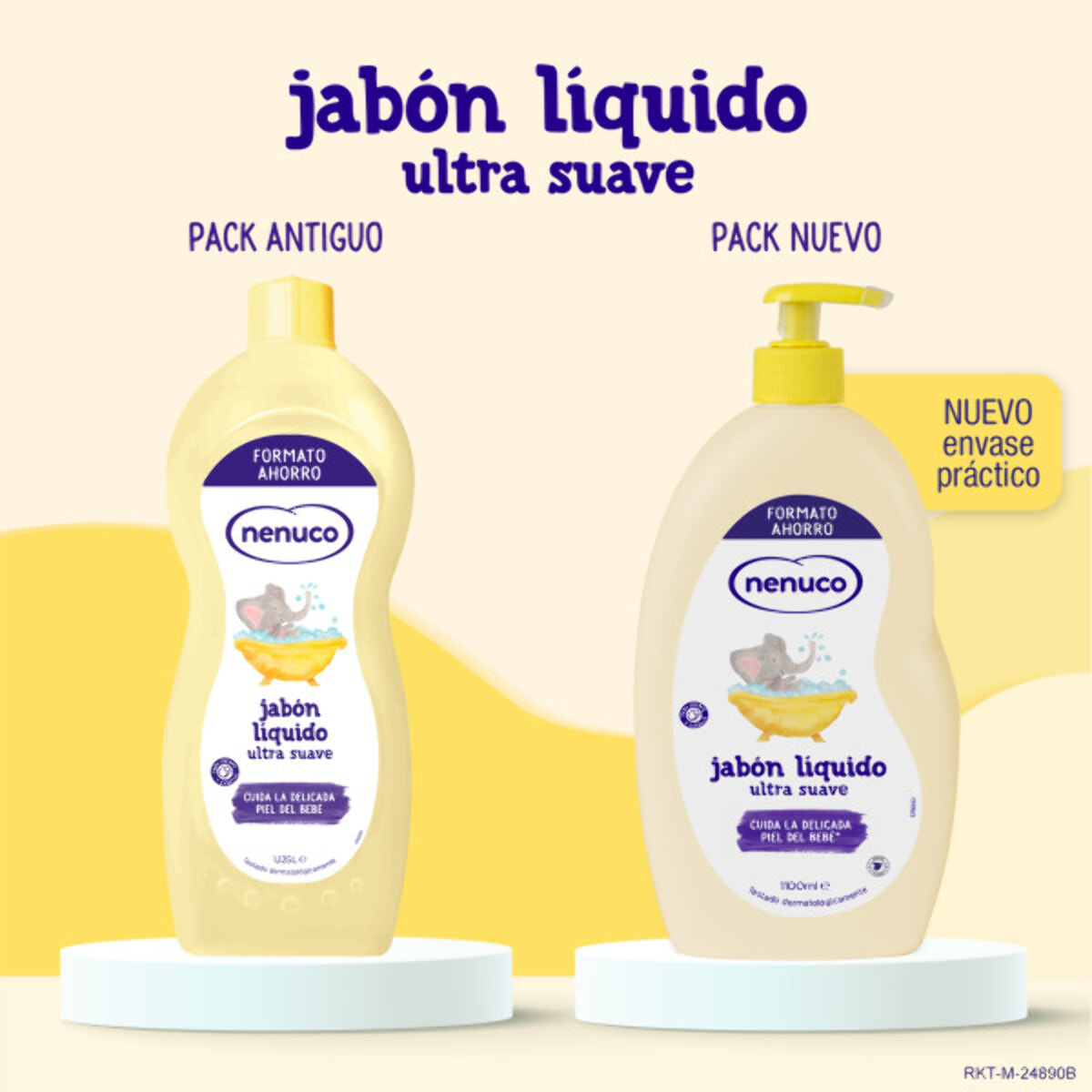 Nenuco Jabón Líquido Ultra Suave, con Aloe Vera, para Cuerpo y Cabello, Pack 2x 1100 ml