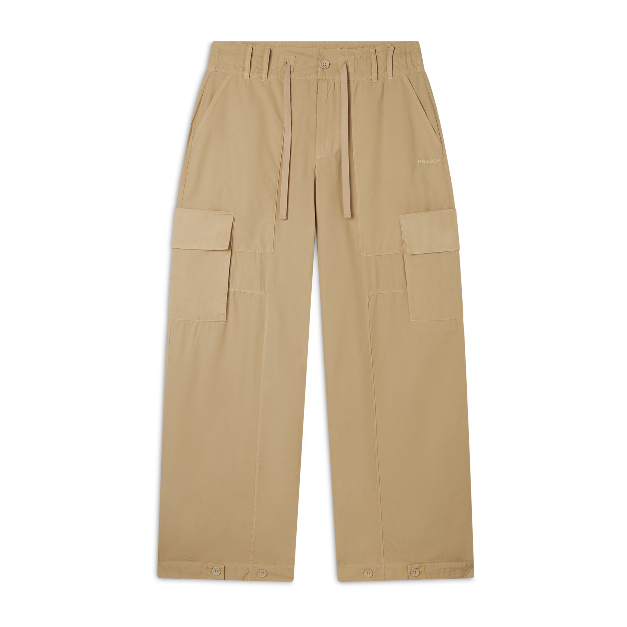 Pantaloni Cargo in popeline con fondo regolabile