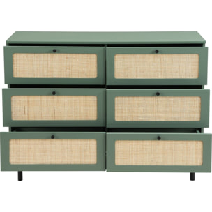 Commode 6 tiroirs en cannage - LUMA
