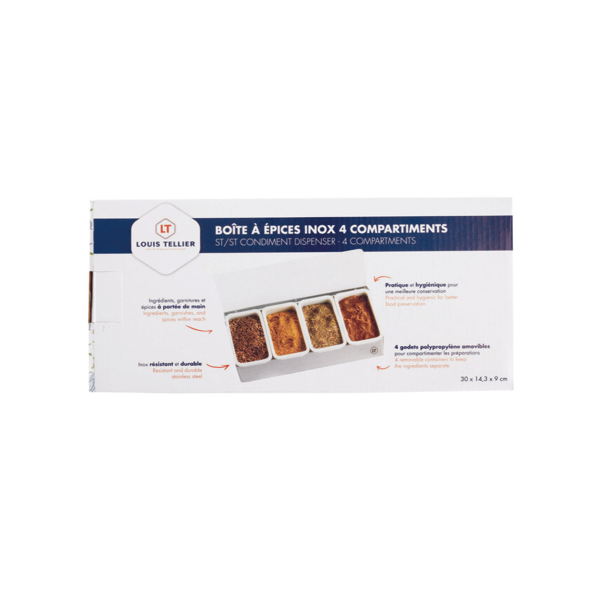 Boîte à épices inox 4 compartiments
