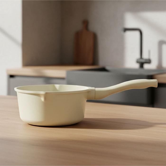 Casserole 20cm en aluminium recyclé crème - tous feux PURE
