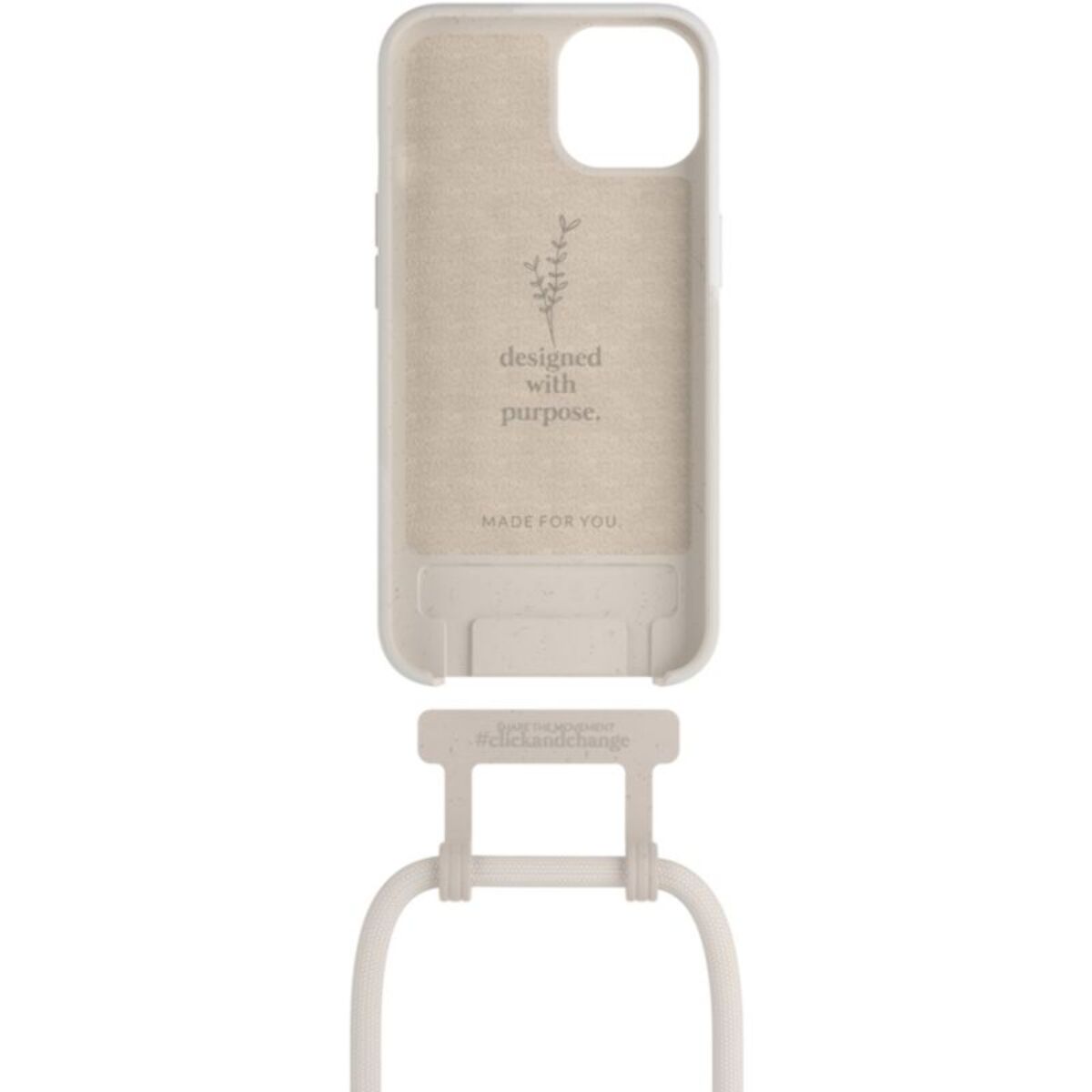 Coque avec cordon WOODCESSORIES iPhone 13 mini Tour de cou blanc