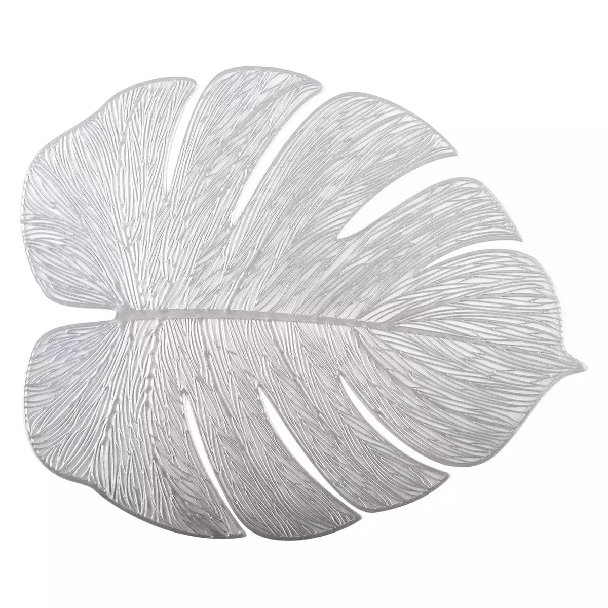 Lot de 6 DESSOUS D'ASSIETTE FEUILLE FILIGRANE ARGENT