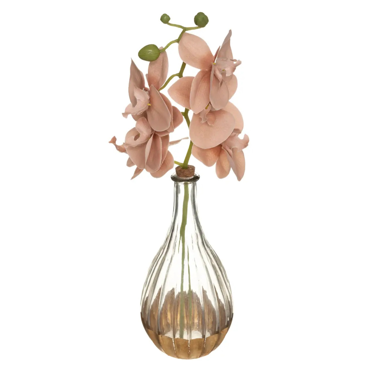 Orchidée artificielle "Edi" - vase verre - H40 cm