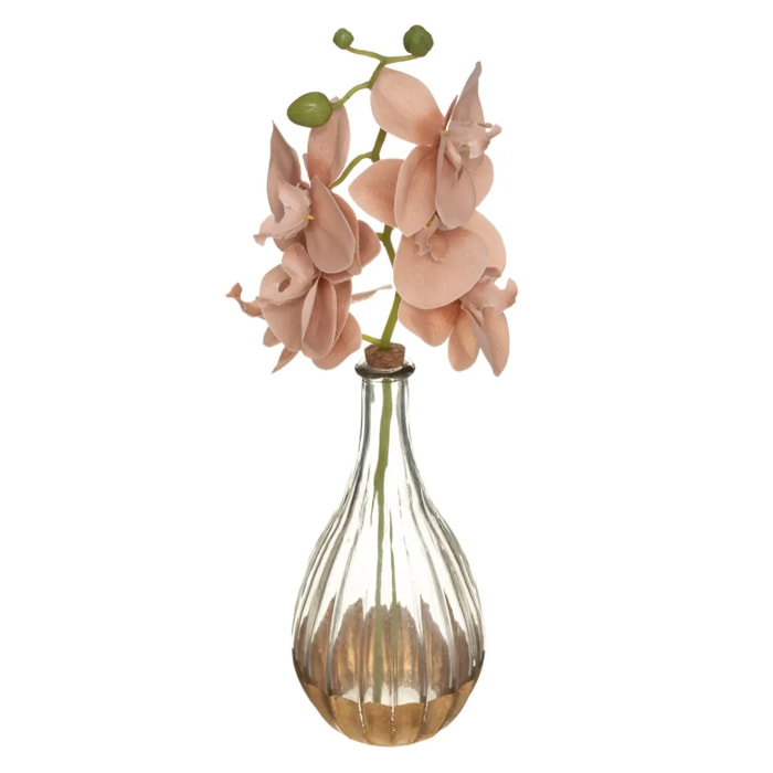 Orchidée artificielle "Edi" - vase verre - H40 cm