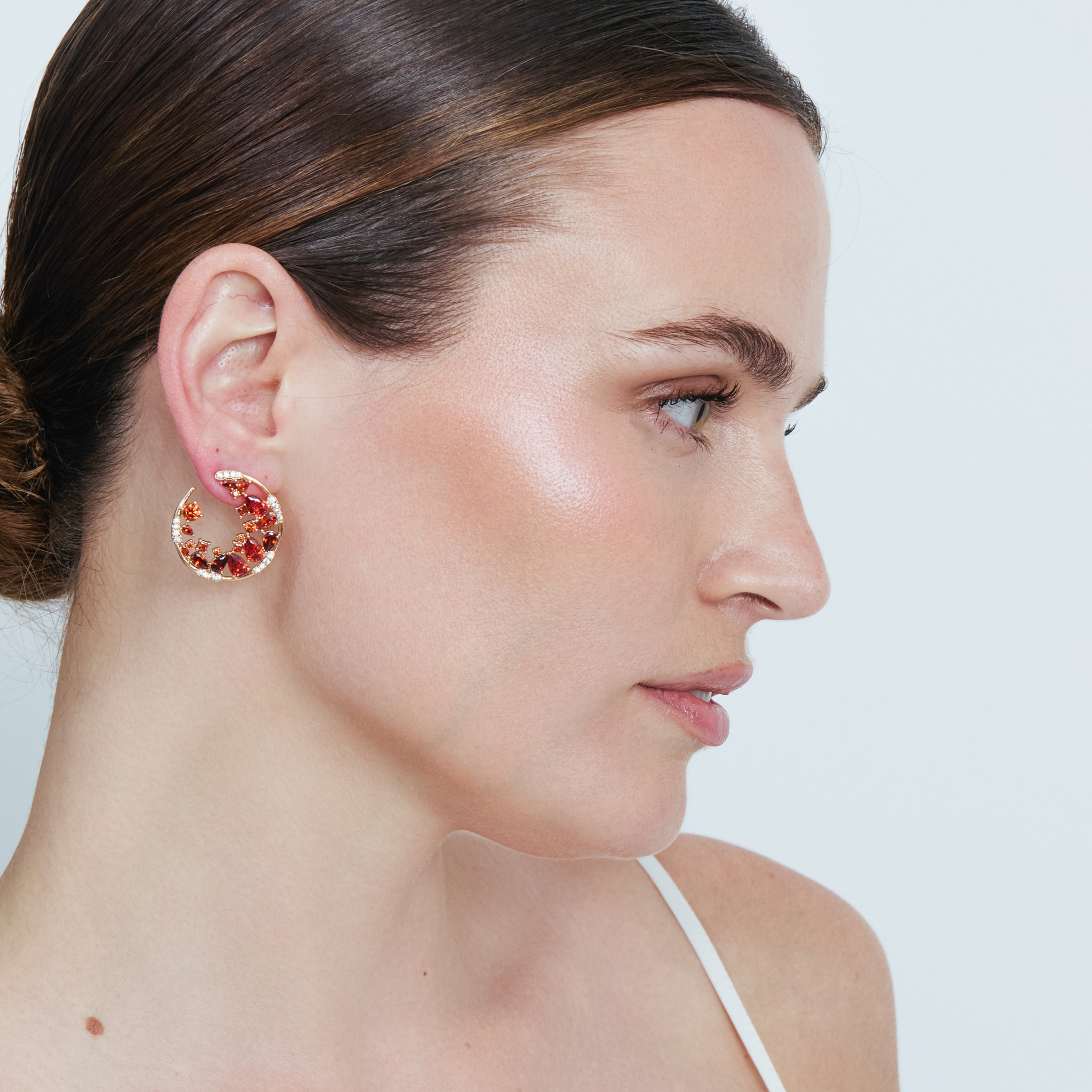 Pendientes Sabach acabado oro rosa 18k