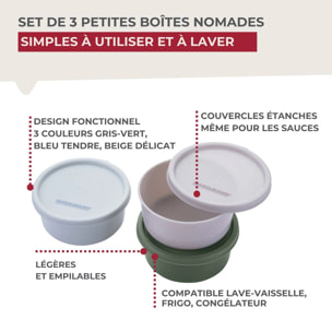 Set de 3 boîtes rondes à sauce ou épices Fackelmann Storage