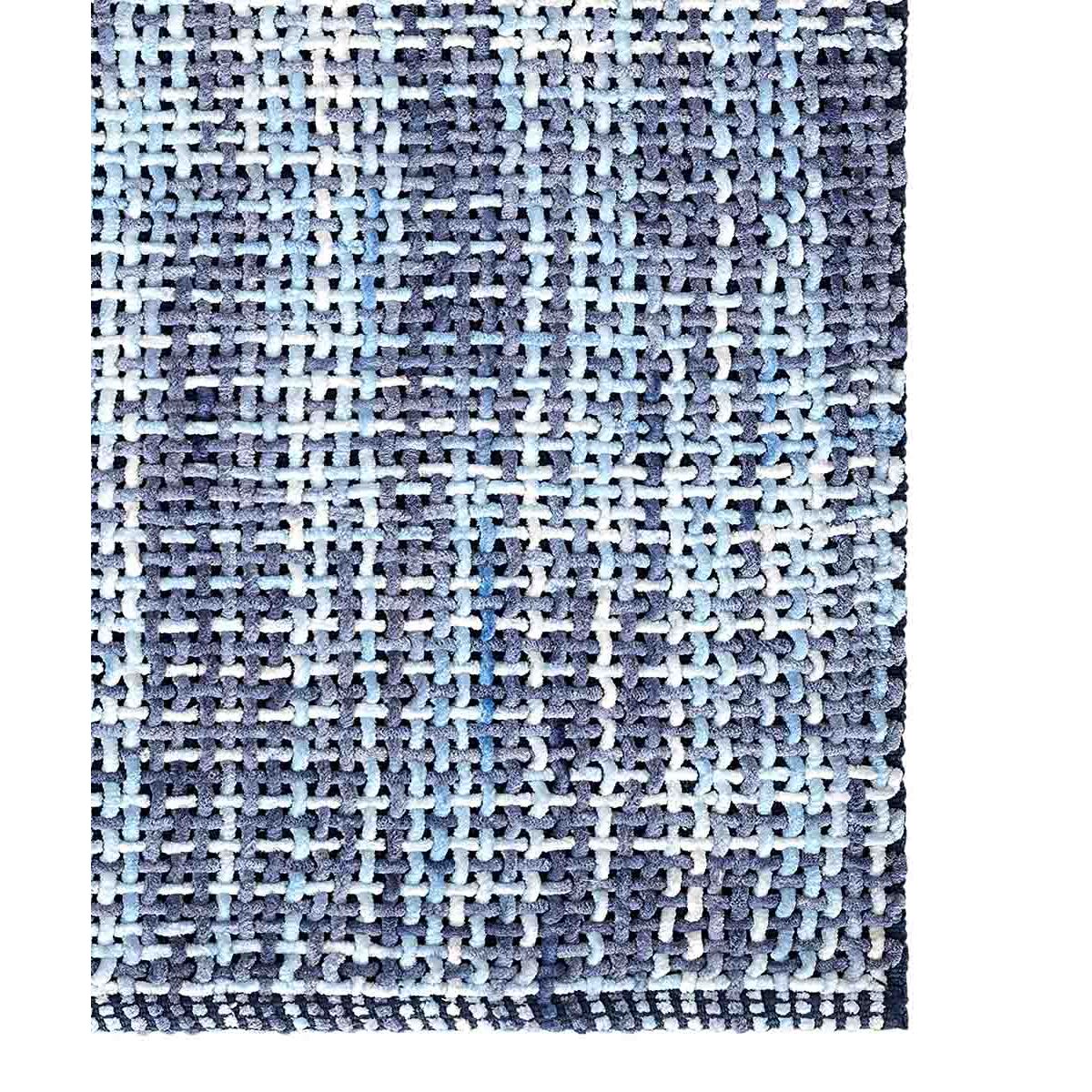 Tappeto bagno CRAZY AZZURRO in microfibra misto cotone, morbido antiscivolo lavabile in lavatrice, tappetino lavabo sanitari bagno