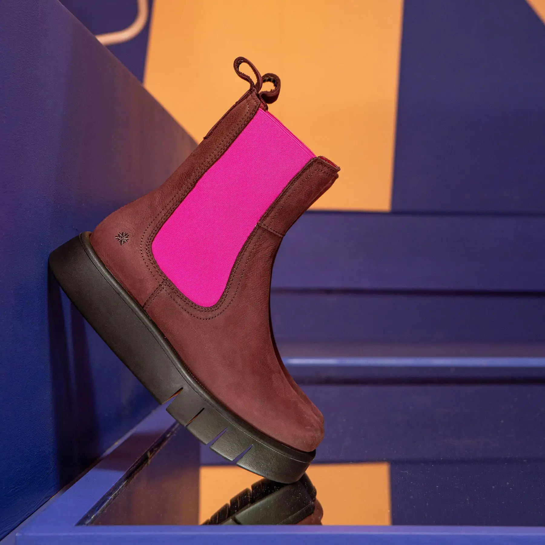 Botines 1345 NOBUCK BURDEOS-FUCSIA/ MALAGA color Burdeos-fucsia