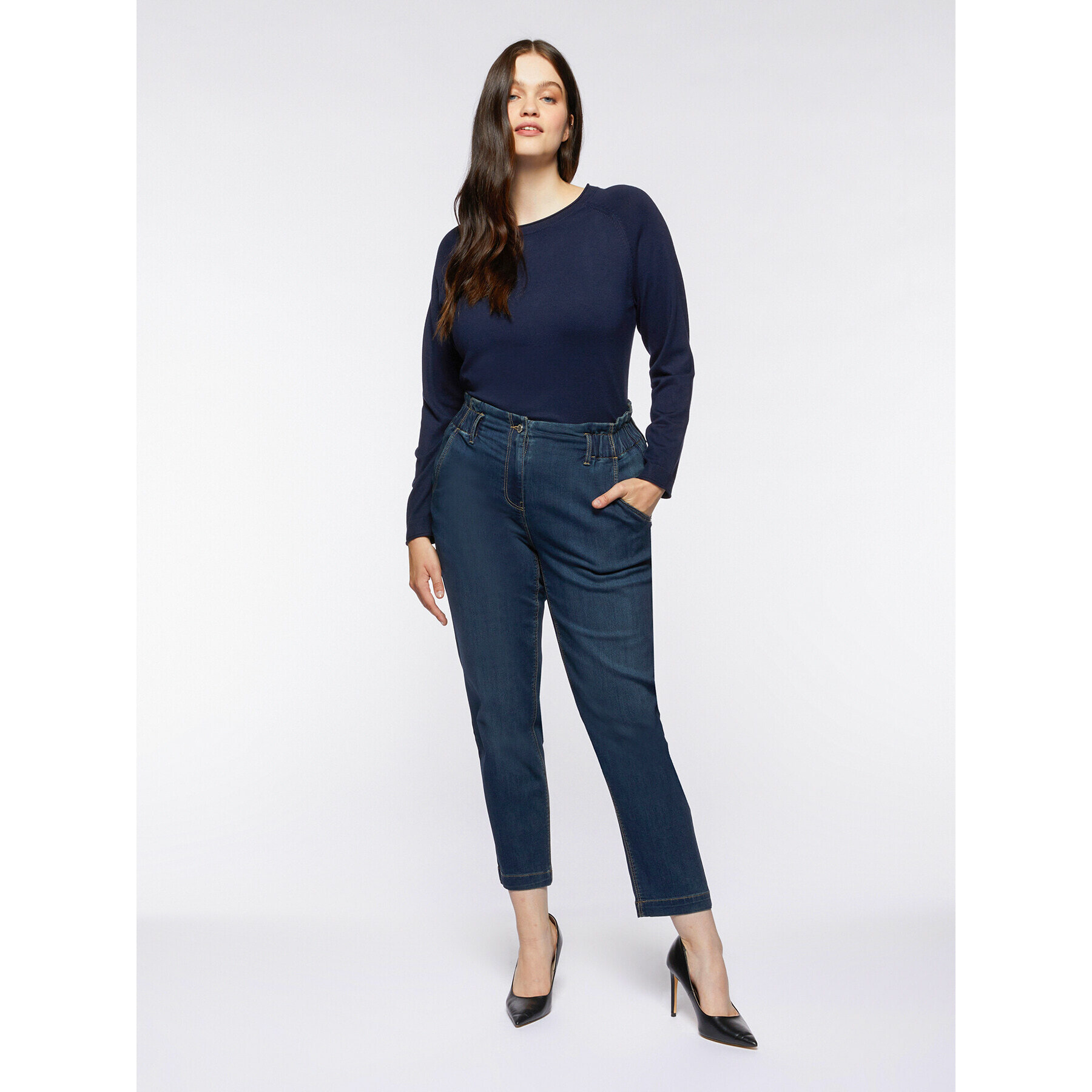 Fiorella Rubino - Jeans balloon modello Corallo - Blu