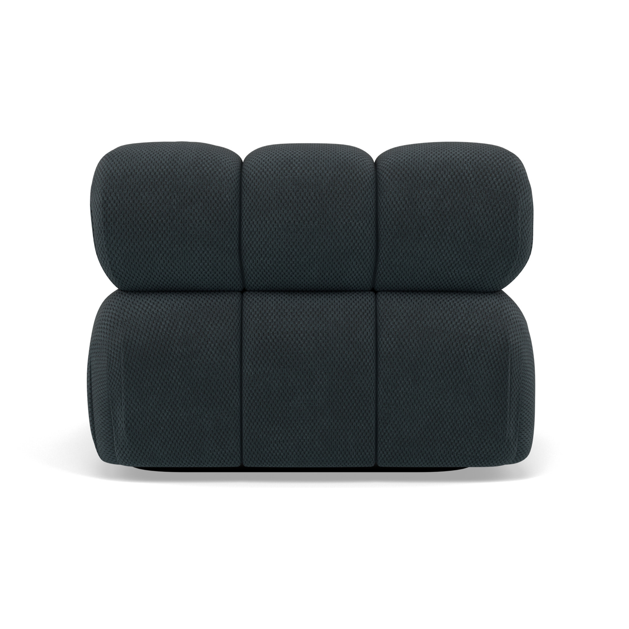 Ruby - module d'assise d'angle droit en velours texturé - Noir