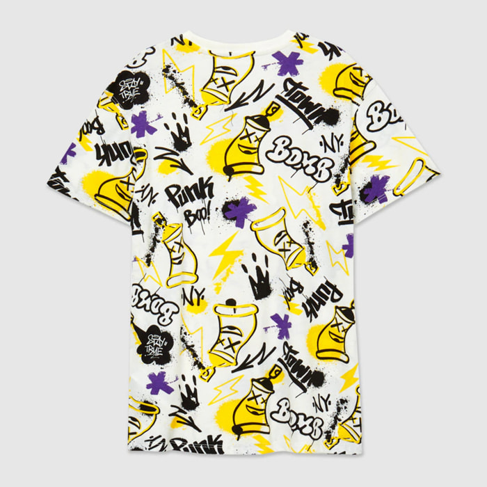 T-shirt oversize stampa graffiti