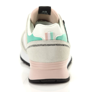 Sneakers Colmar Travis Sport Colors 127 White Pink Water Green Bianco