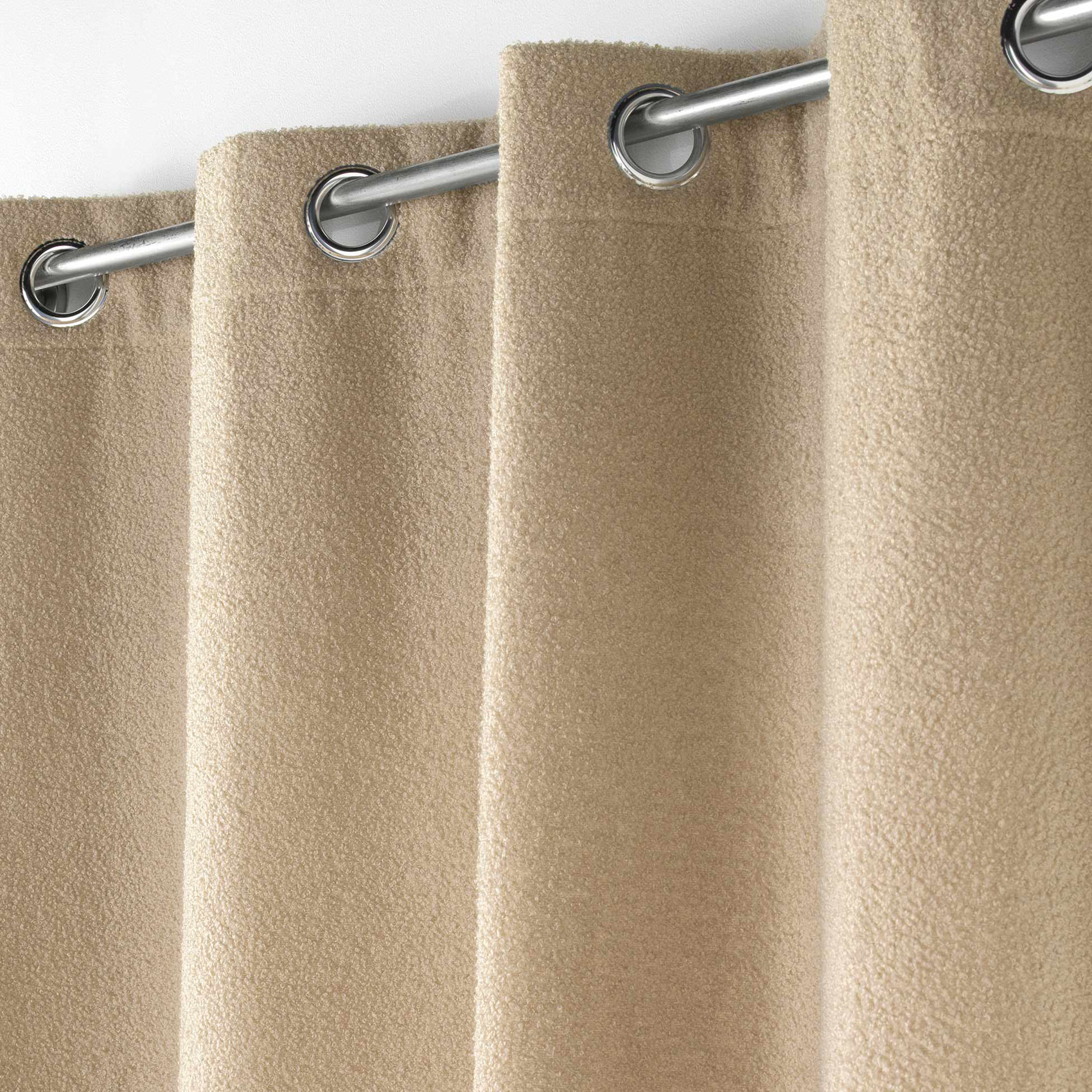 Rideau bouclette à oeillets - Beige