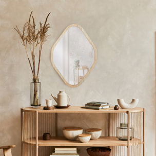 Miroir Deco Contour Bois Losange H60cm Elio
