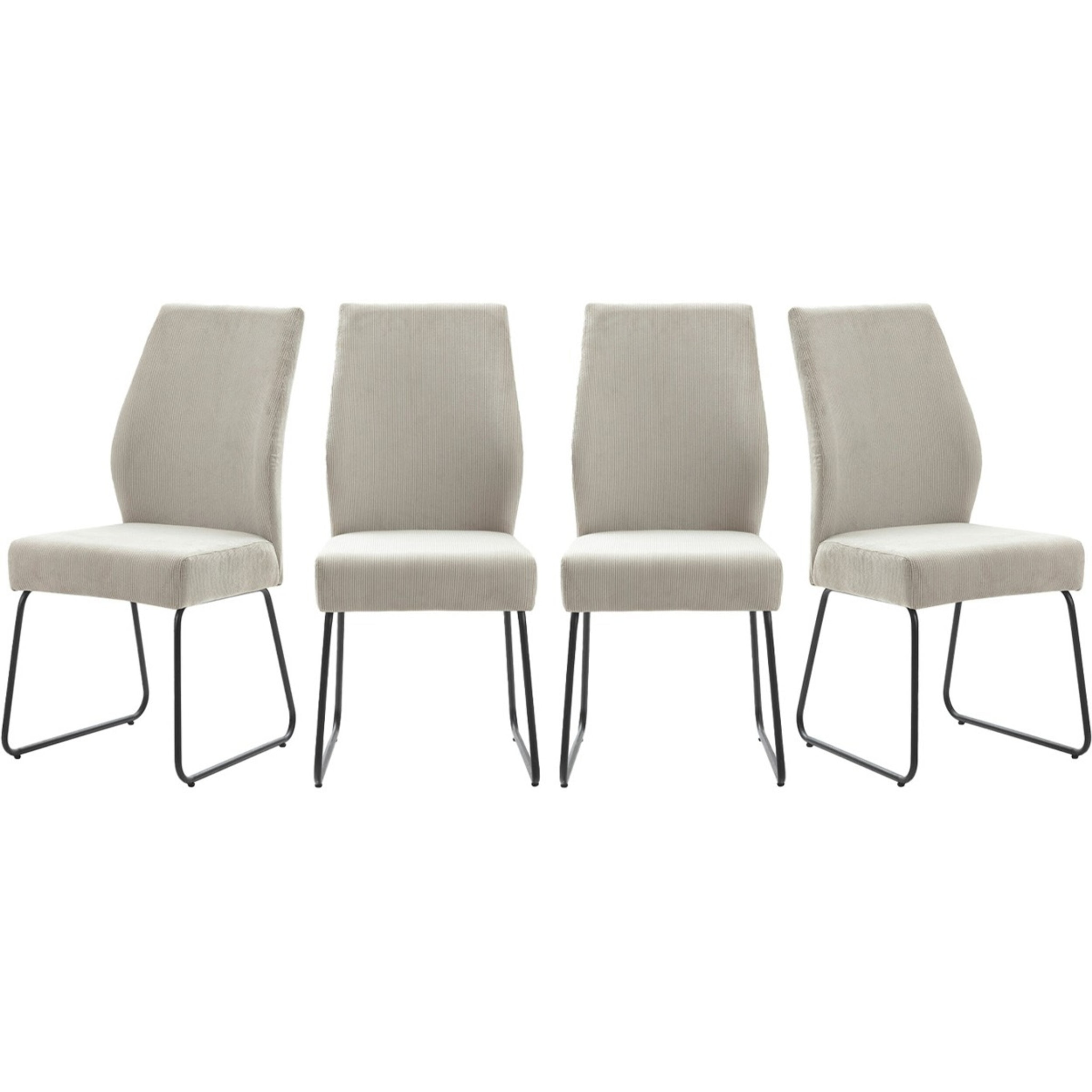 Lot de 4 chaises en velours côtelé - STUGA
