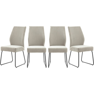 Lot de 4 chaises en velours côtelé - STUGA