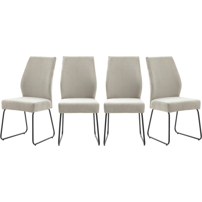 Lot de 4 chaises en velours côtelé - STUGA