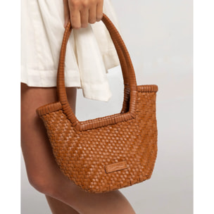 Bolso de mano de mujer de mano de piel trenzada