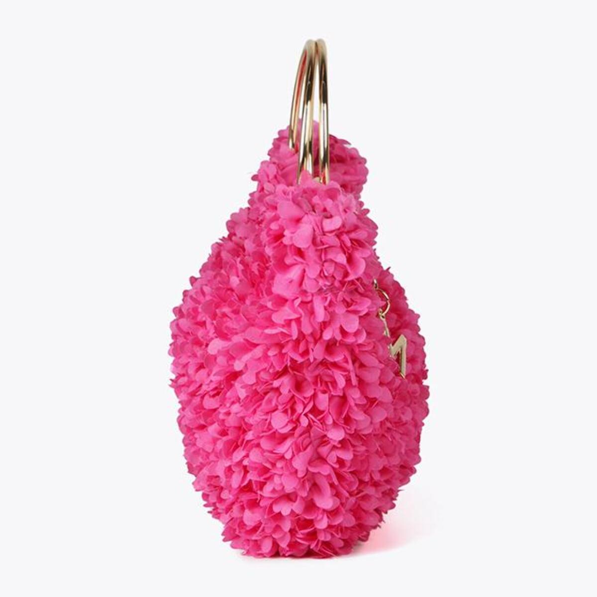 Mini borsa manici in metallo tessuto a fiori