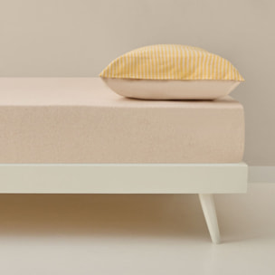 Sábana bajera algodón de punto ajustable Punto color marfil lino Punto de algodón