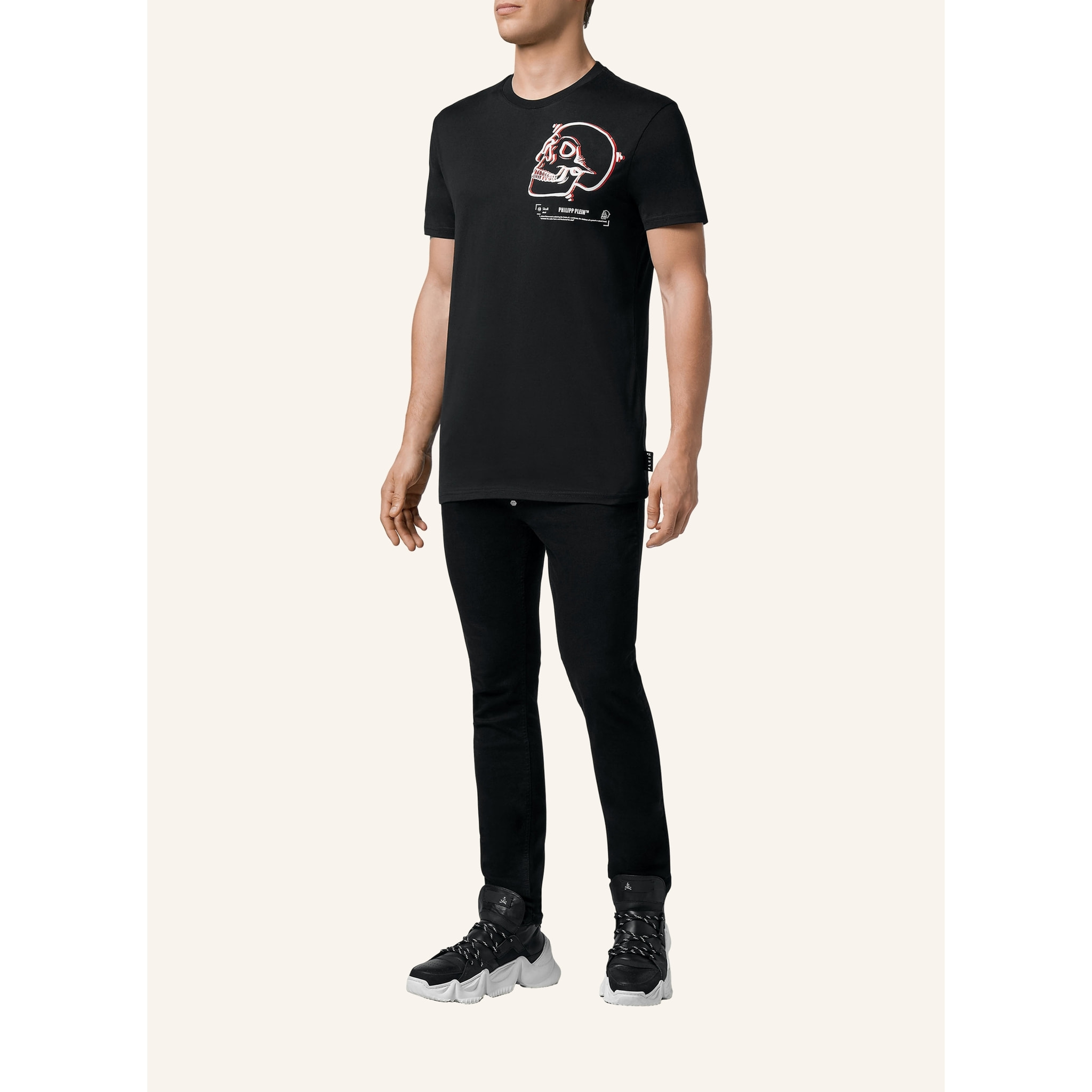 PHILIPP PLEIN Camiseta de cuello redondo y manga corta SKULL