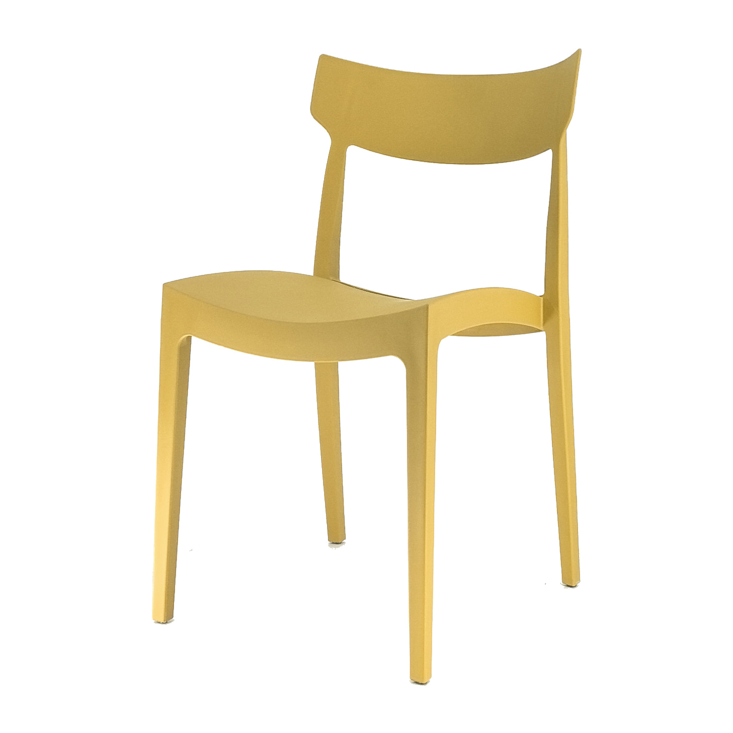 Set da, 4 Sedia Cordoba In Polipropilene Senape per soggiorno, cucina e arredo bar