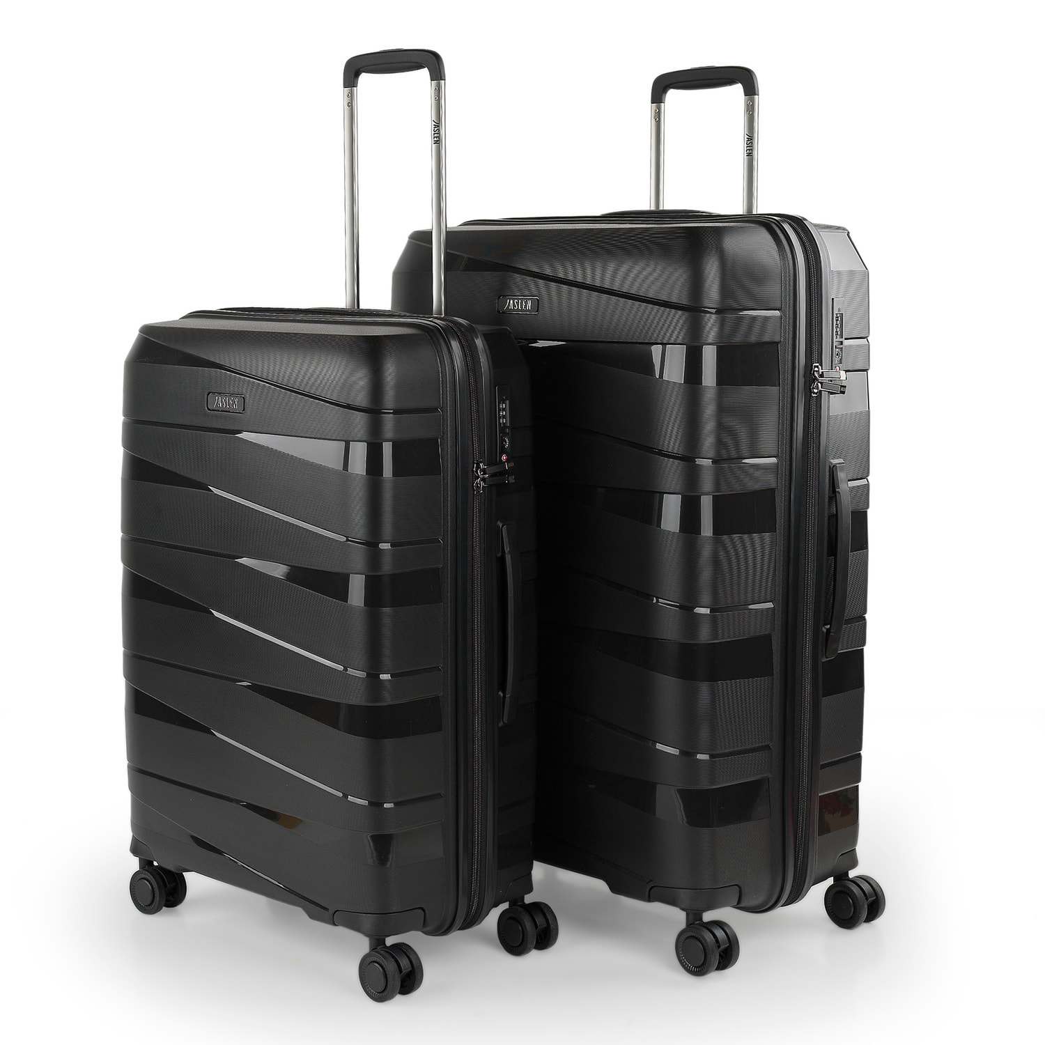Juego De Maletas Rígidas Pp Jaslen Stuttgart Negro