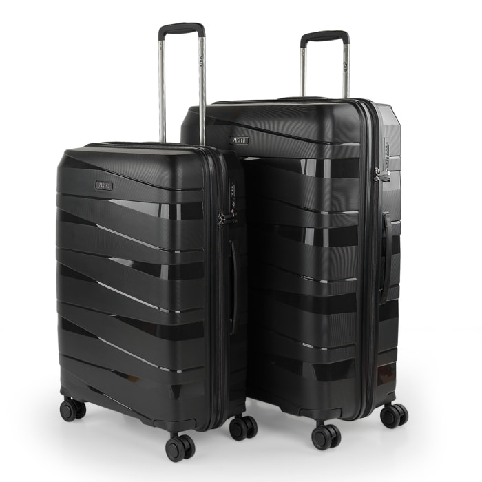 Juego De Maletas Rígidas Pp Jaslen Stuttgart Negro