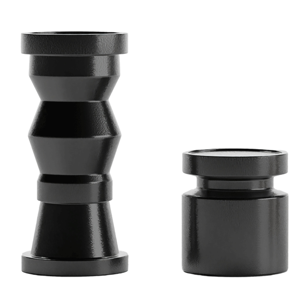 Set de 2 bougeoirs en bois design coloris noir