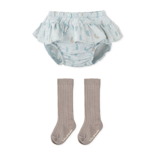 PANTALON BOMBACHO Y CALCETINES PORCELANA - Porcelana