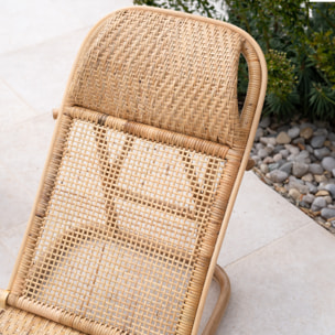Chaise de plage pliable en rotin naturel - Favignana