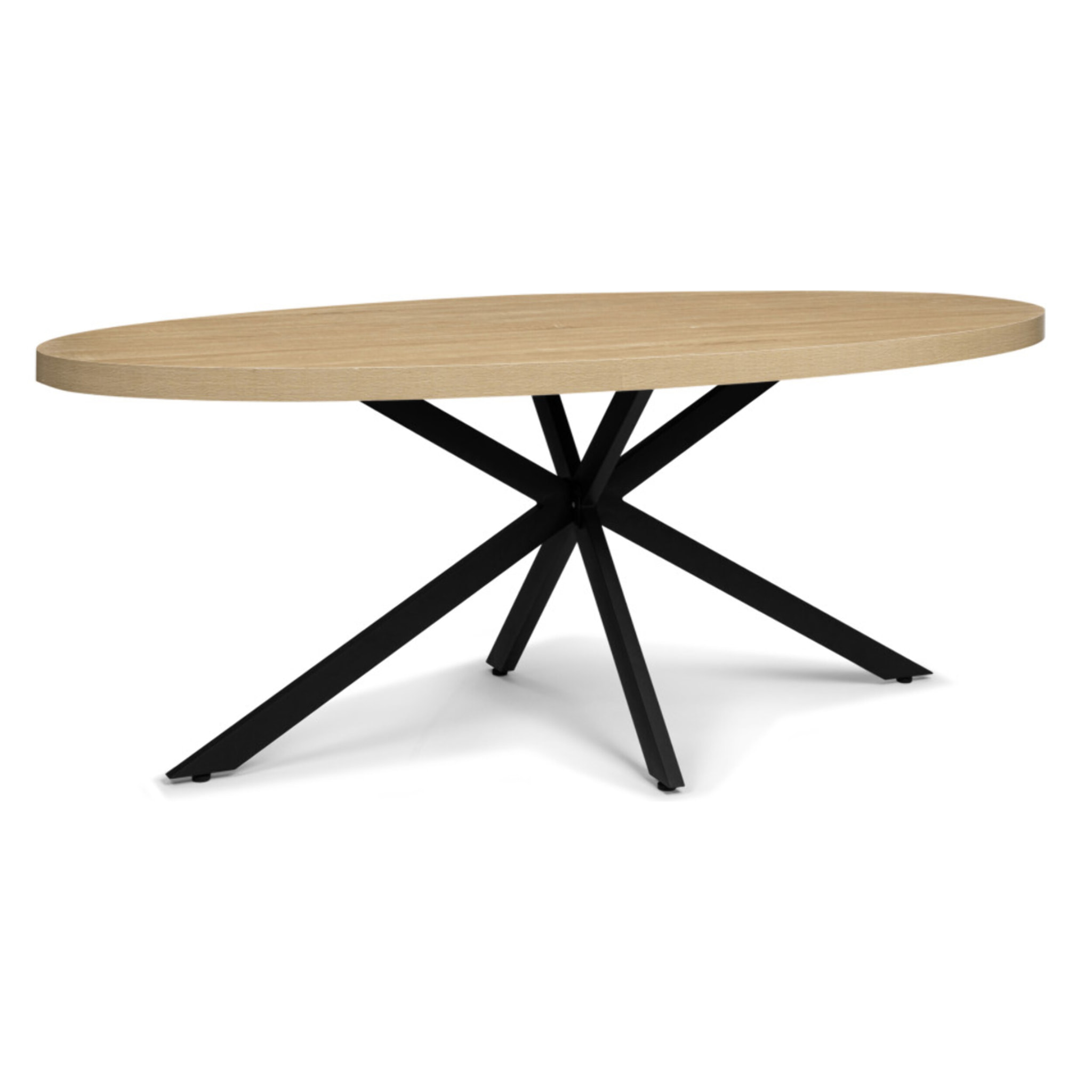Table à manger ovale Céleste bois et noir 200cm