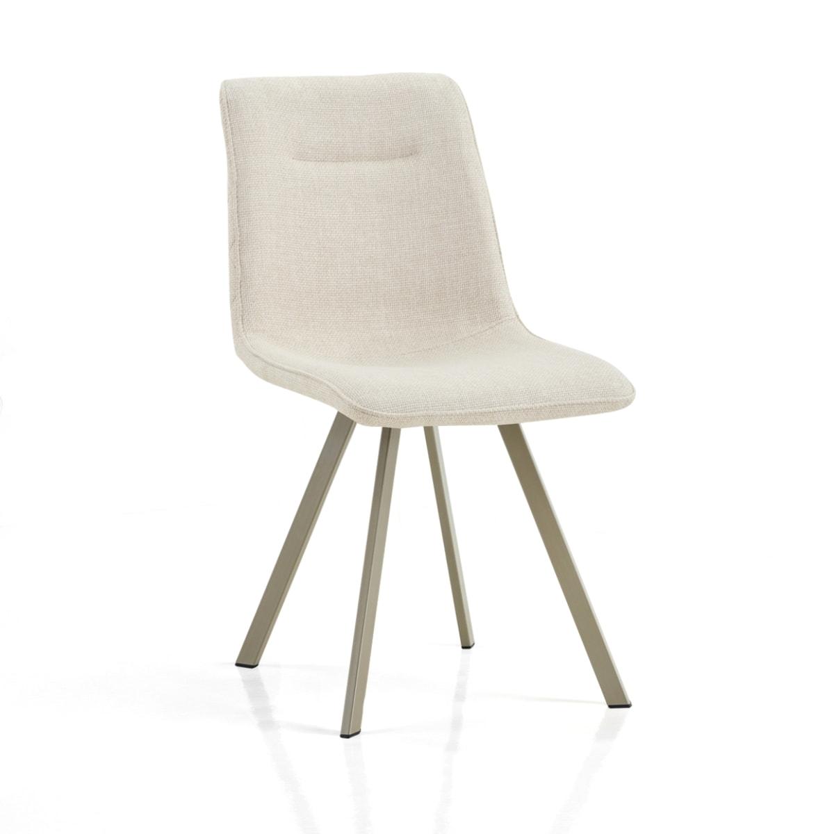 Lot de 4 chaises de salle à manger Tomasucci JESEFA', en tissu, beige, platine, 59 × 44 × 88 cm