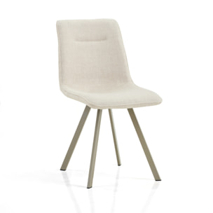 Lot de 4 chaises de salle à manger Tomasucci JESEFA', en tissu, beige, platine, 59 × 44 × 88 cm