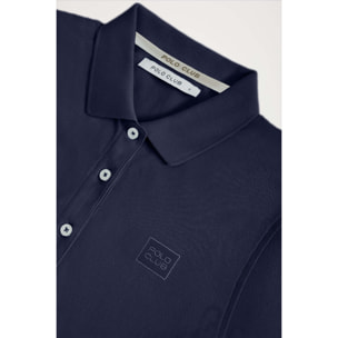 Polo a maniche corte piquet blu scuro con logo Polo Club