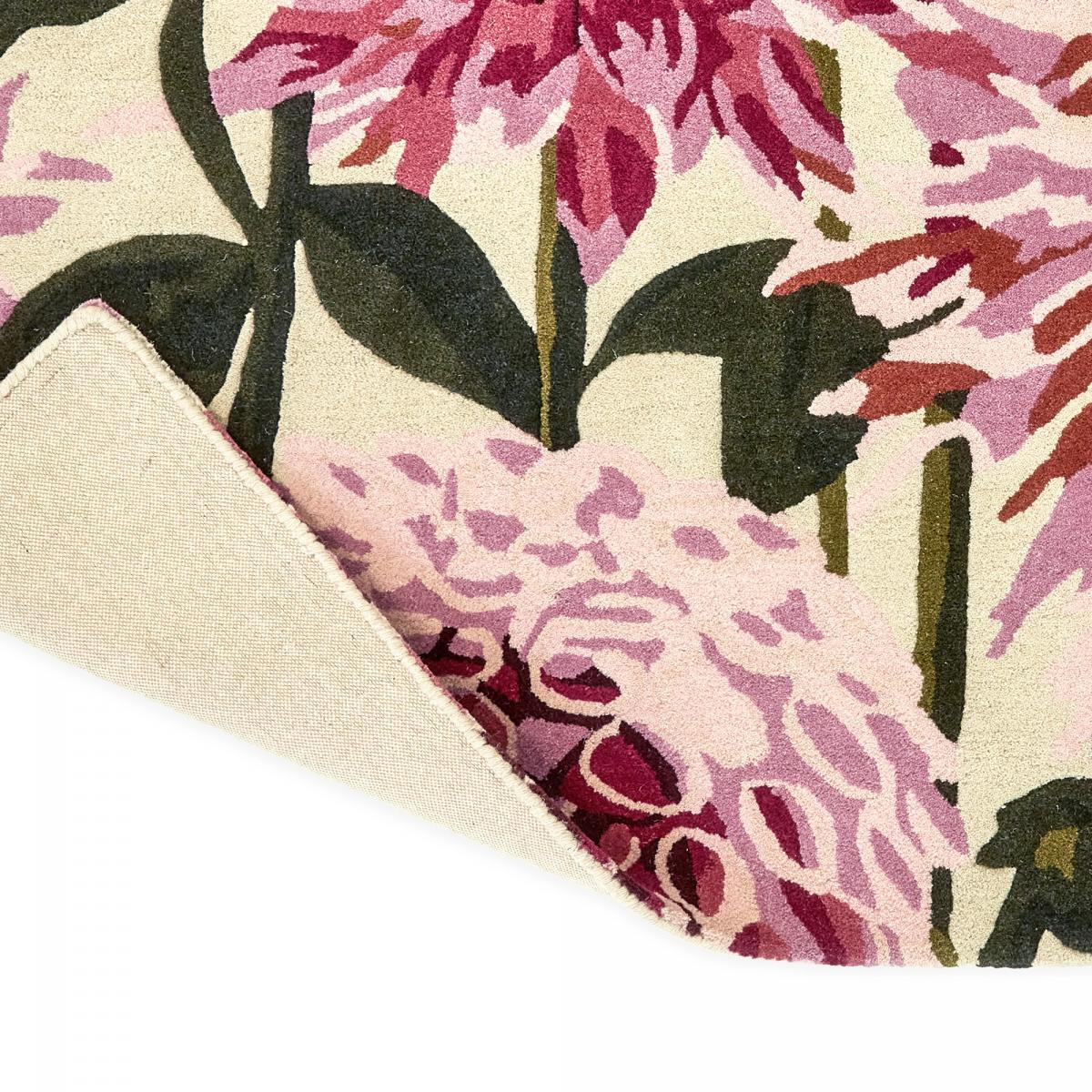 Tapis salon et chambre fait à la main en laine motif floral OLFI