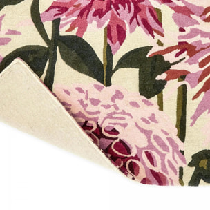 Tapis salon et chambre fait à la main en laine motif floral OLFI